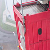 red indestrial elevator